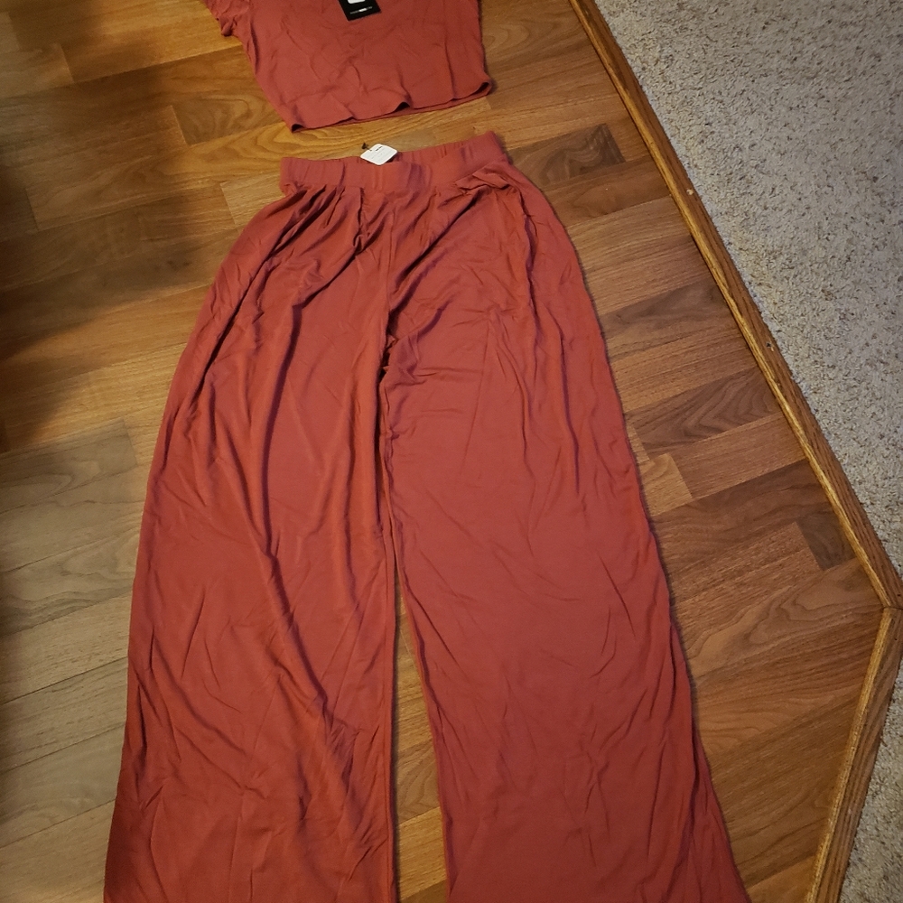 Fashion Nova Terracotta Two-Piece Set